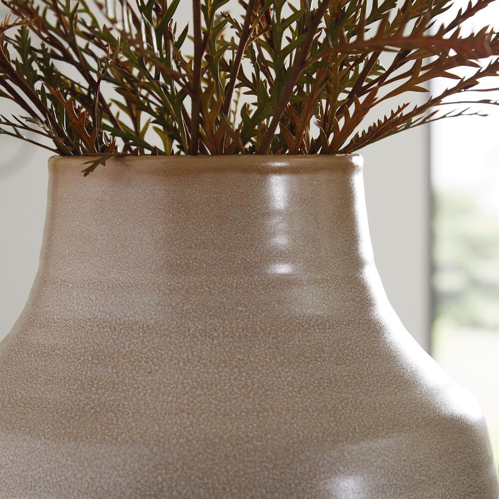 Ashley Millcott 12&quot; Vase in Tan, , large