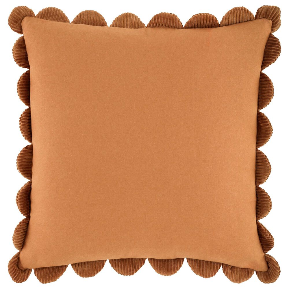 Surya Corduroy Quarters 20" Square Throw Pillow in Chesnut, , large