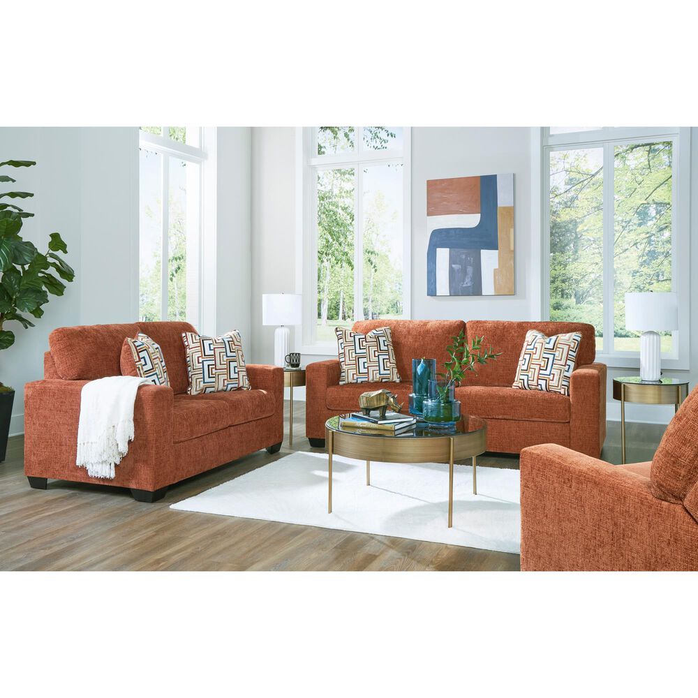 Ashley Aviemore Stationary Sofa and Loveseat Set in Spice, , large
