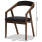 Baxton Studio Wendy Arm Chair with Black Cushion in Walnut Brown (Set of 2), , large