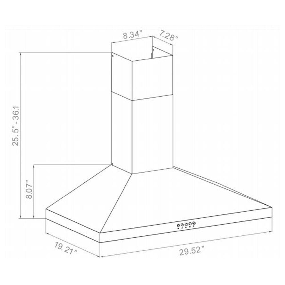 Roma Professional Tivoli 36&quot; Convertible Wall Mount Range Hood in Stainless Steel, , large