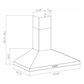 Roma Professional Tivoli 36" Convertible Wall Mount Range Hood in Stainless Steel, , large