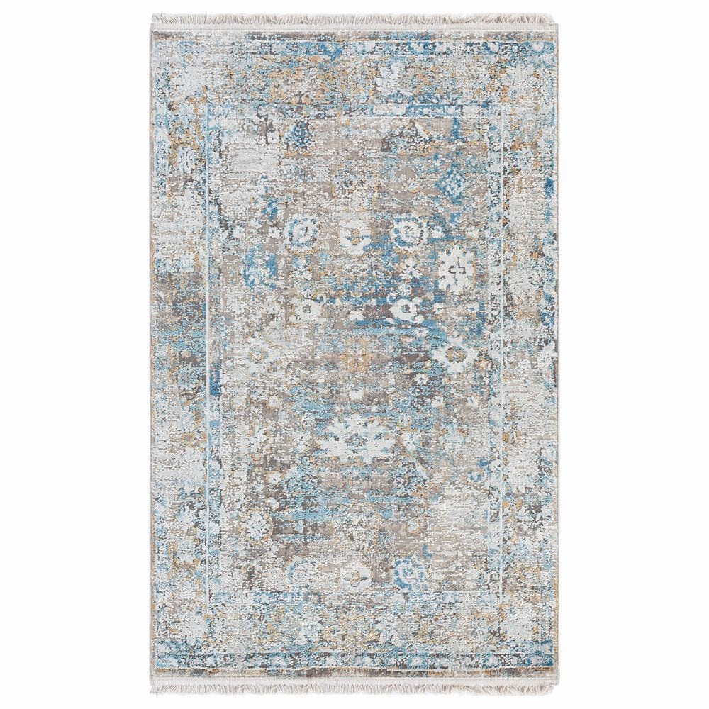 Surya Solar 2" x 3" Dark Blue, Charcoal, Light Gray, White and Saffron Area Rug, , large