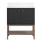 37B Isadore 30" Single Bathroom Vanity Cabinet in Tricorn Black and White Composite Stone Top and Backsplash, , large