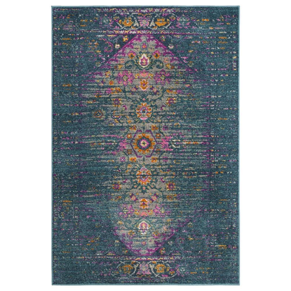 Safavieh Madison MAD122C 5"1" x 7"6" Blue and Fuchsia Area Rug, , large