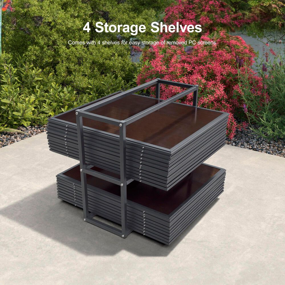 HOMLUX 12' x 16' Outdoor Sunroom Gazebo with Aluminum Frame, Galvanized Steel Roof in Grey, , large