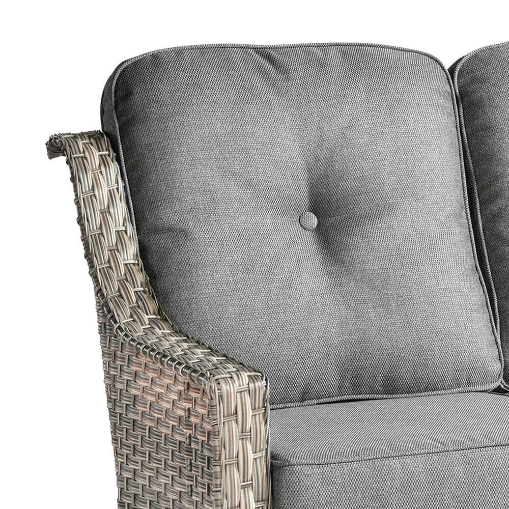 HOMLUX Outdoor Rattan Loveseat with Ergonomic Backrest in Dark Gray, , large
