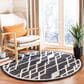 Safavieh Micro-Loop MLP157H 5" Round Charcoal and Ivory Area Rug, , large