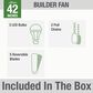 Hunter Builder Low Profile 42" Ceiling Fan with Lights in New Bronze, , large