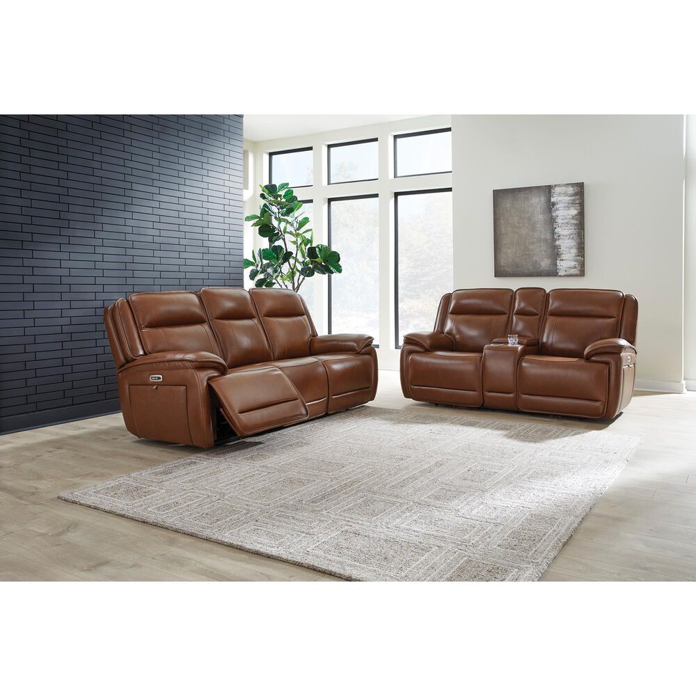 Ashley Healy Pier Power Reclining Sofa in Chocolate, , large