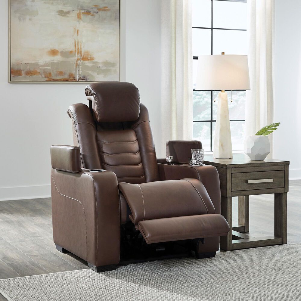 Ashley High Impact Power Recliner with Adjustable Headrest in Tobacco, , large