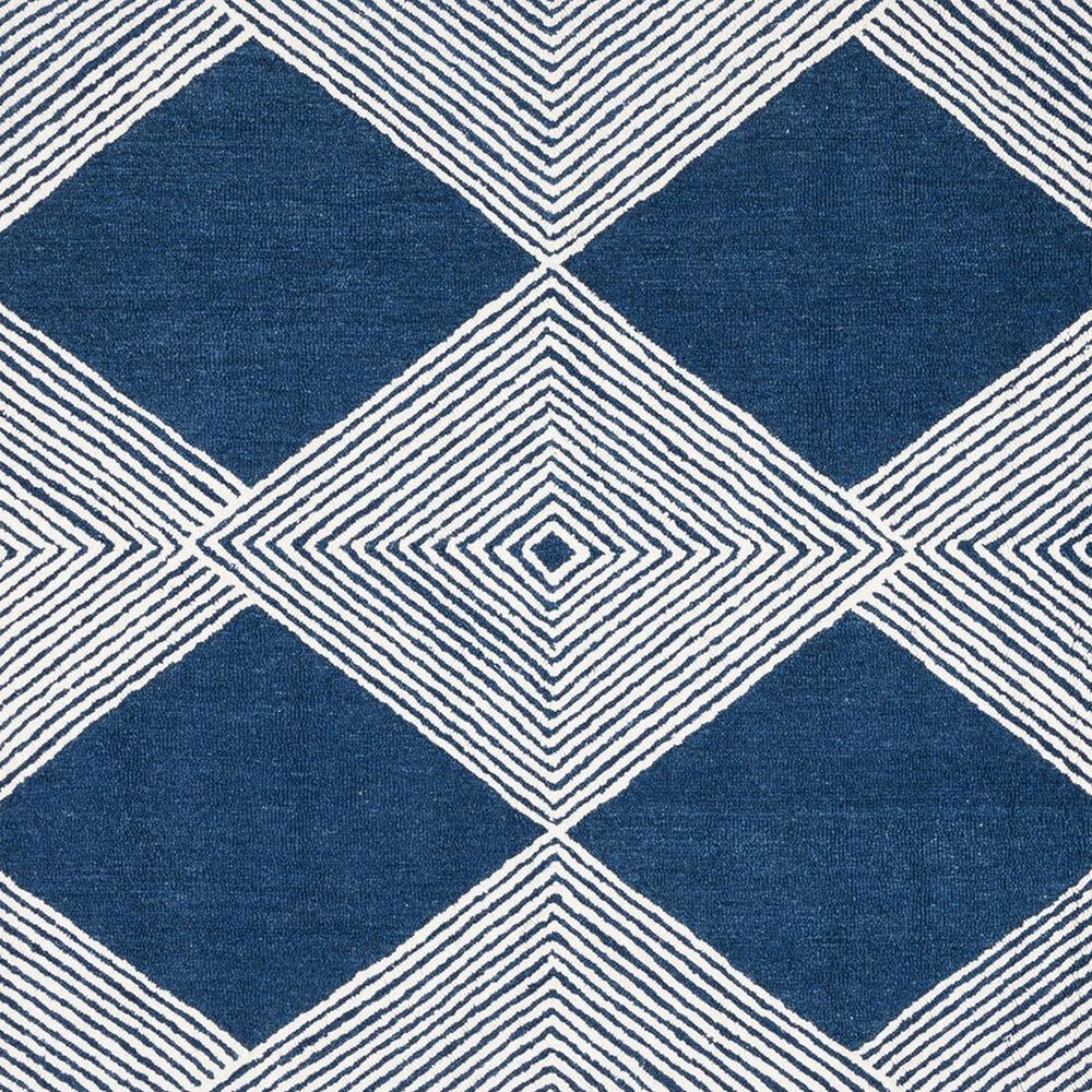 Safavieh Micro-Loop MLP618N 8&#39; x 10&#39; Navy and Ivory Area Rug, , large