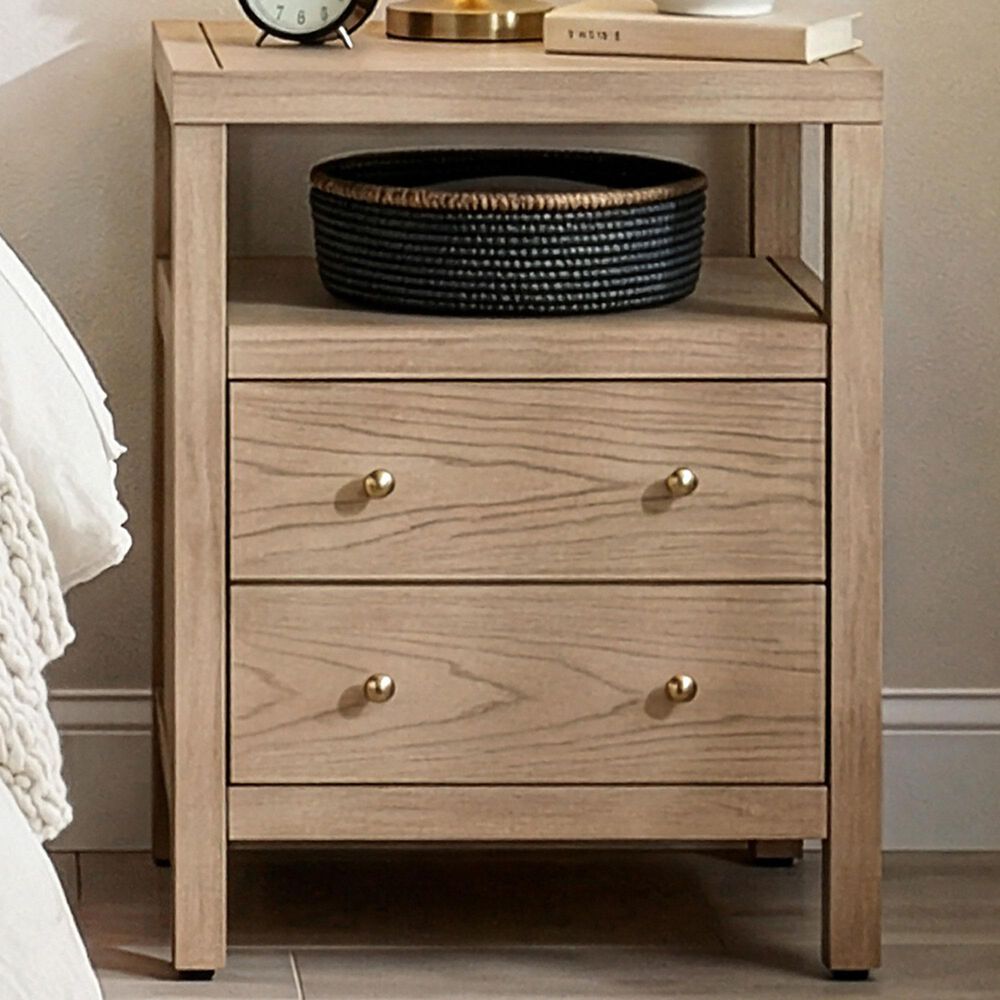 Butler Specialty Company Nora 2 Drawer Nightstand with Open Shelf in Light Oak, , large