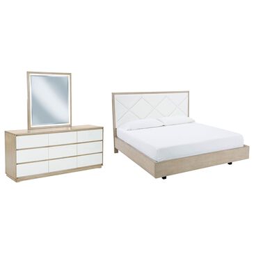 Signature Design by Ashley Wendora 3-Piece Queen Bedroom Set in Light Bisque and Glossy White, , large
