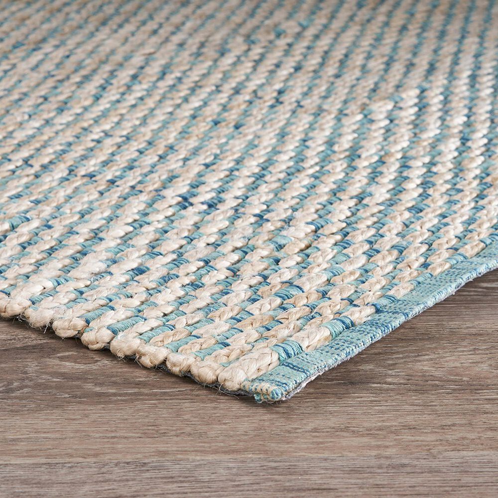 L&amp;R Resources Bleached Naturals Bleach, Blue and Ivory 9' x 12' Area Rug, , large