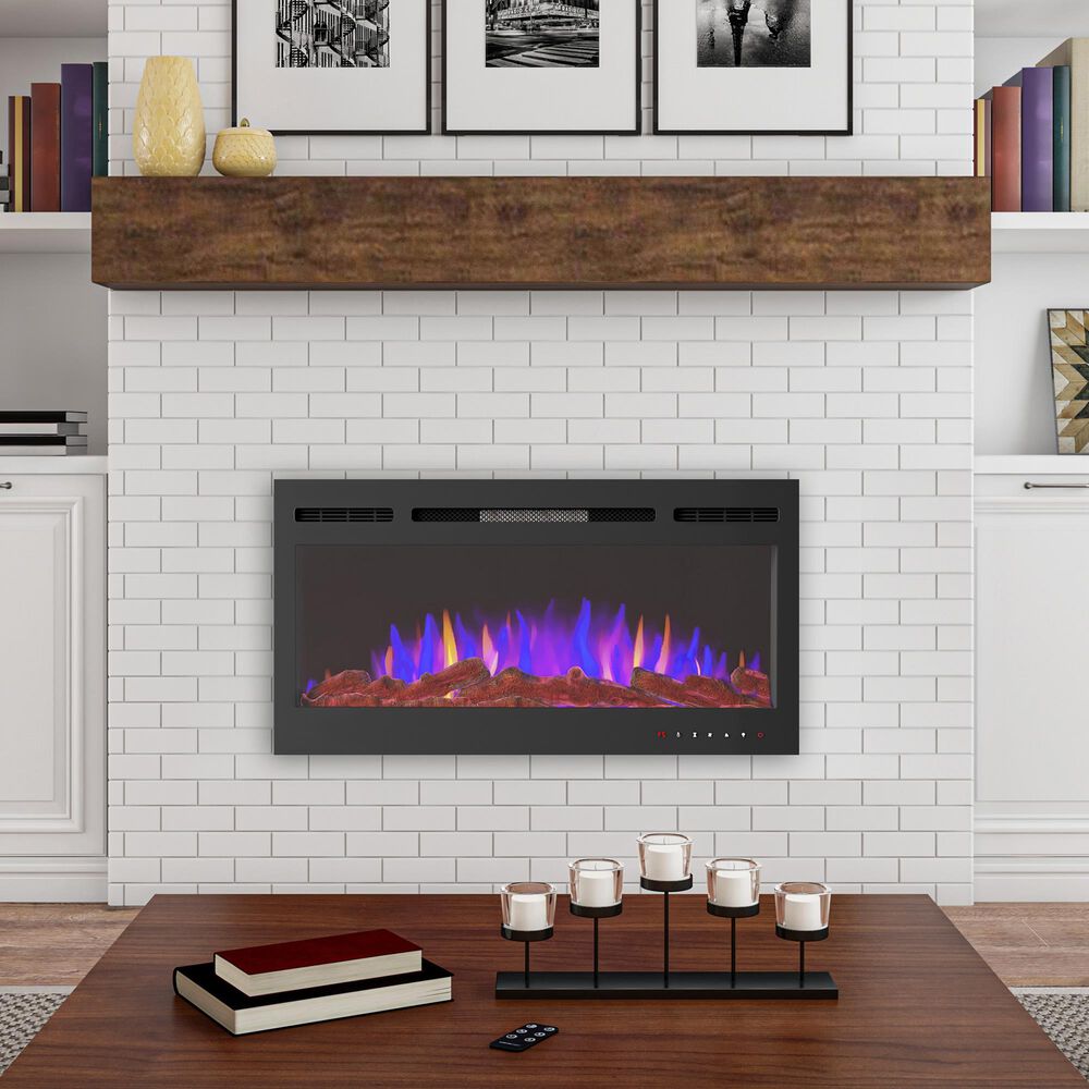 Timberlake Hastings Home 36&quot; Electric Fireplace Wall Mount in Black, , large
