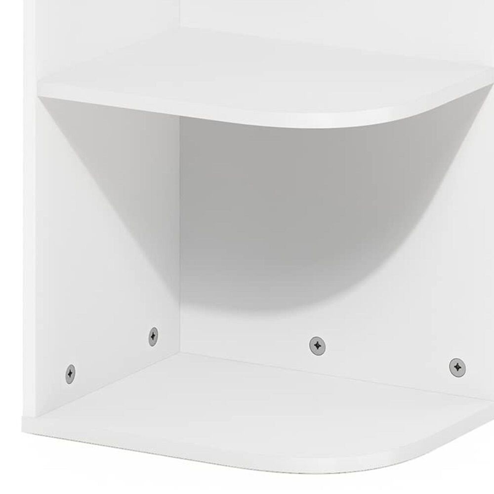 HOMLUX 3-Tier Corner Open Shelf Bookcase in White, , large