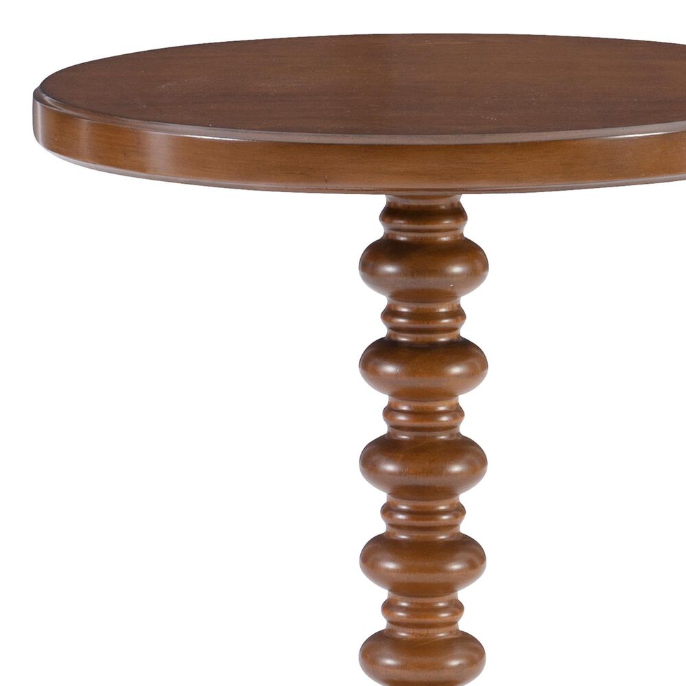 Linon Home Decor Aurora Round Side Table in Hazelnut, , large