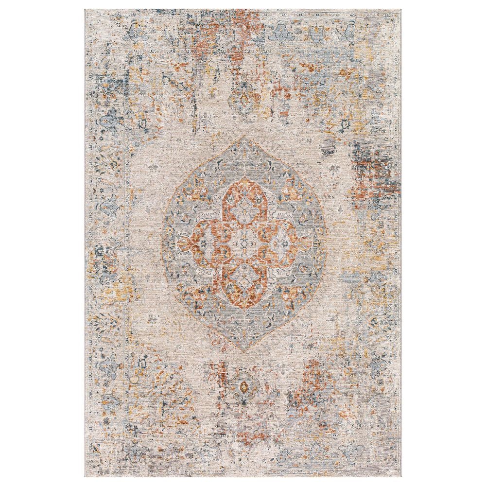 Surya Laila 2"7" x 10" Orange, Teal, Sage, Saffron, Gray and Cream Runner, , large
