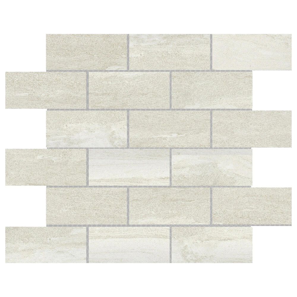 Emser Mood Ivory 2" x 4" Rectangle on 12" x 12" Porcelain Mosaic Sheet, , large