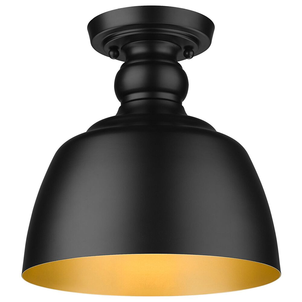 Golden Lighting Holmes 1-Light Flush Mount in Matte Black, , large