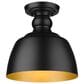 Golden Lighting Holmes 1-Light Flush Mount in Matte Black, , large