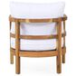 Hearth and Haven Outdoor Patio Club Chair with Cream White Cushion in Light Teak, , large