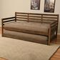 Kodiak Boho Daybed with Pop Up Trundle and Two Mattresses in Rustic Walnut, , large