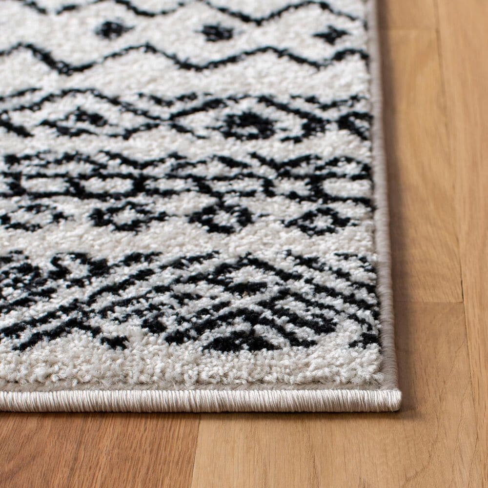Safavieh Tulum  Transitional 2&#39; x 9&#39; Ivory and Black Runner, , large