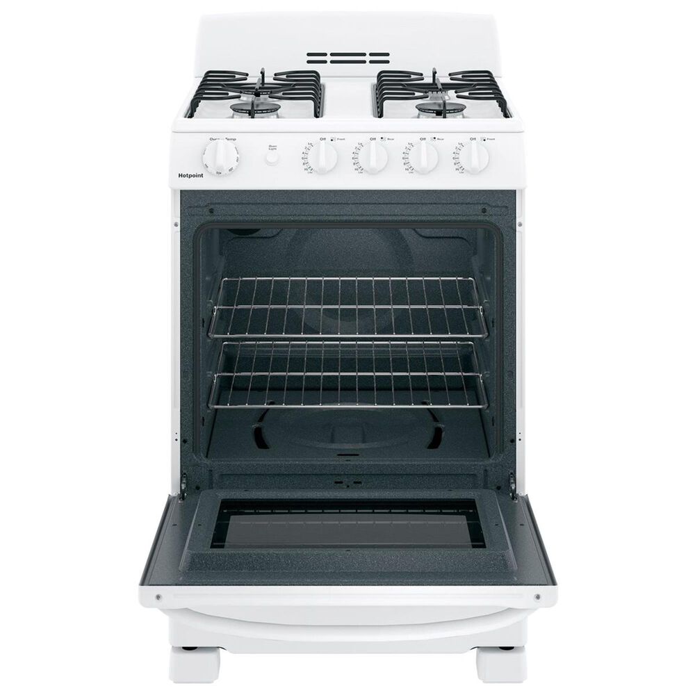 GE Appliances 24" FrontControl Gas Range in White Nebraska Furniture