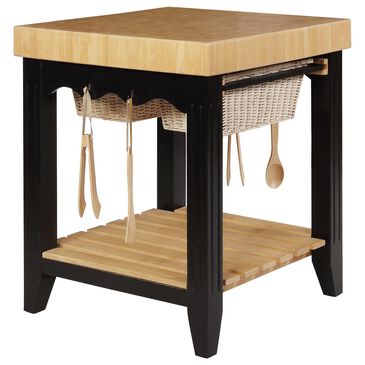Linon Home Decor Kolton Kitchen Island in Black and Natural, , large