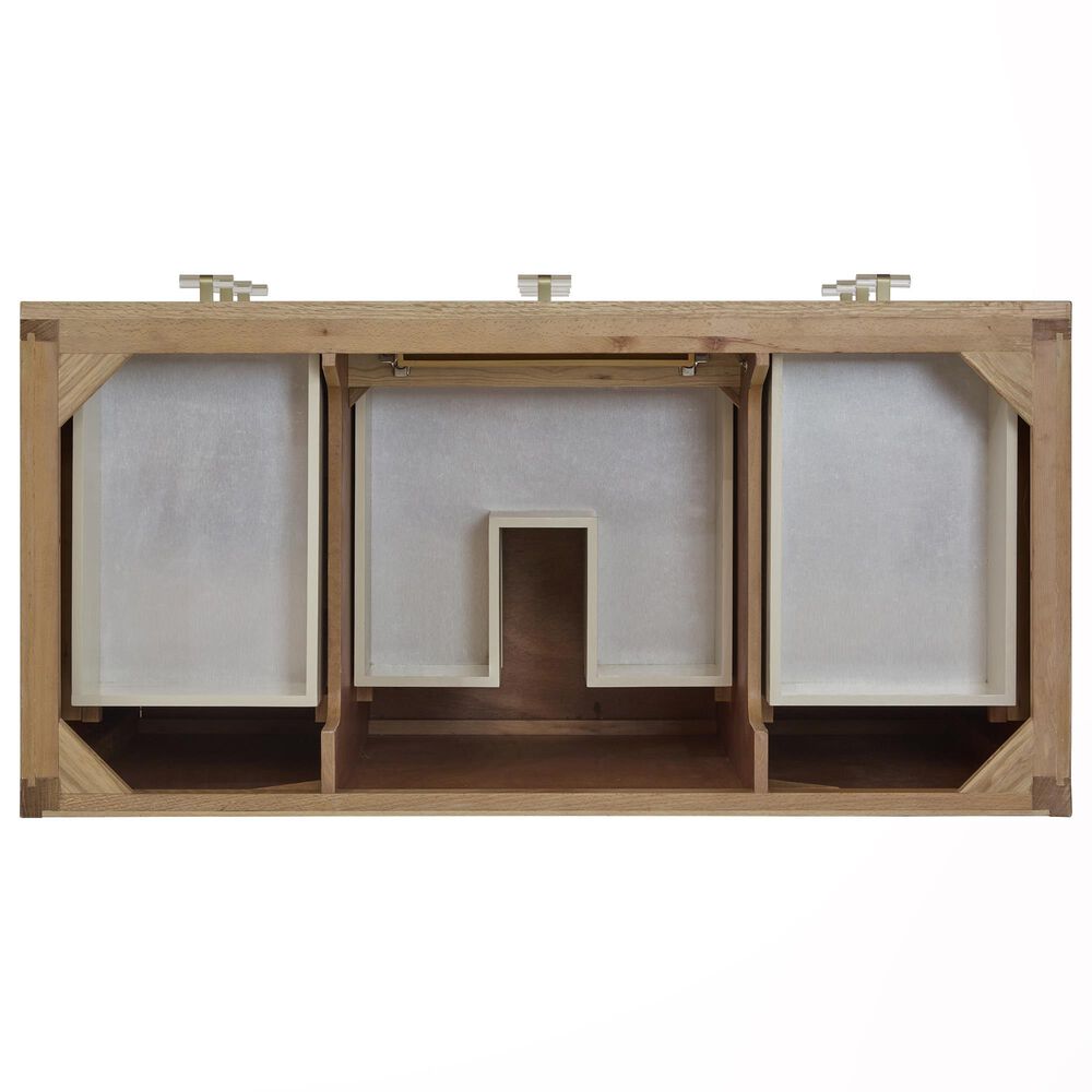 James Martin Vanities Celeste 48&quot; Single Vanity in Sun-washed Oak with Embossed Shagreen and with 3 cm Arctic Fall Solid Surface Top, , large