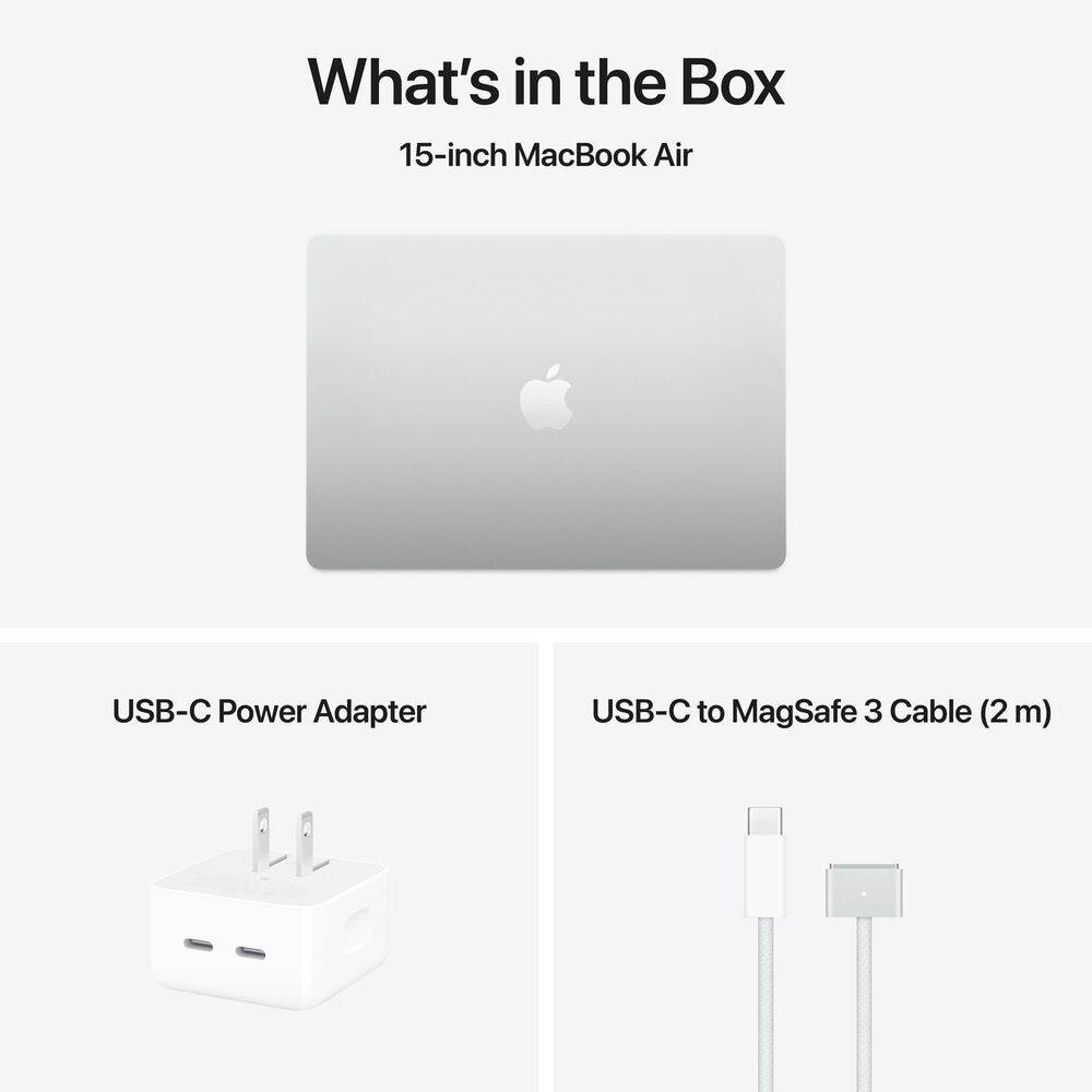 Apple MacBook Air 15-inch Laptop M4 chip - 10 Core CPU - 10 Core GPU - 16GB Memory - 256GB SSD - Silver &#40;Latest Model&#41;, , large