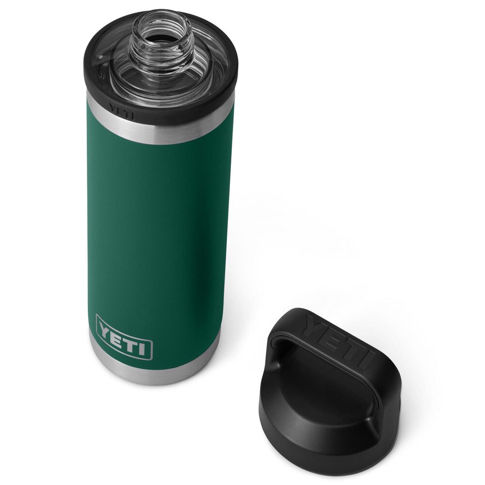 YETI Rambler 18 Oz Water Bottle with Chug Cap in Black Forest Green, , large
