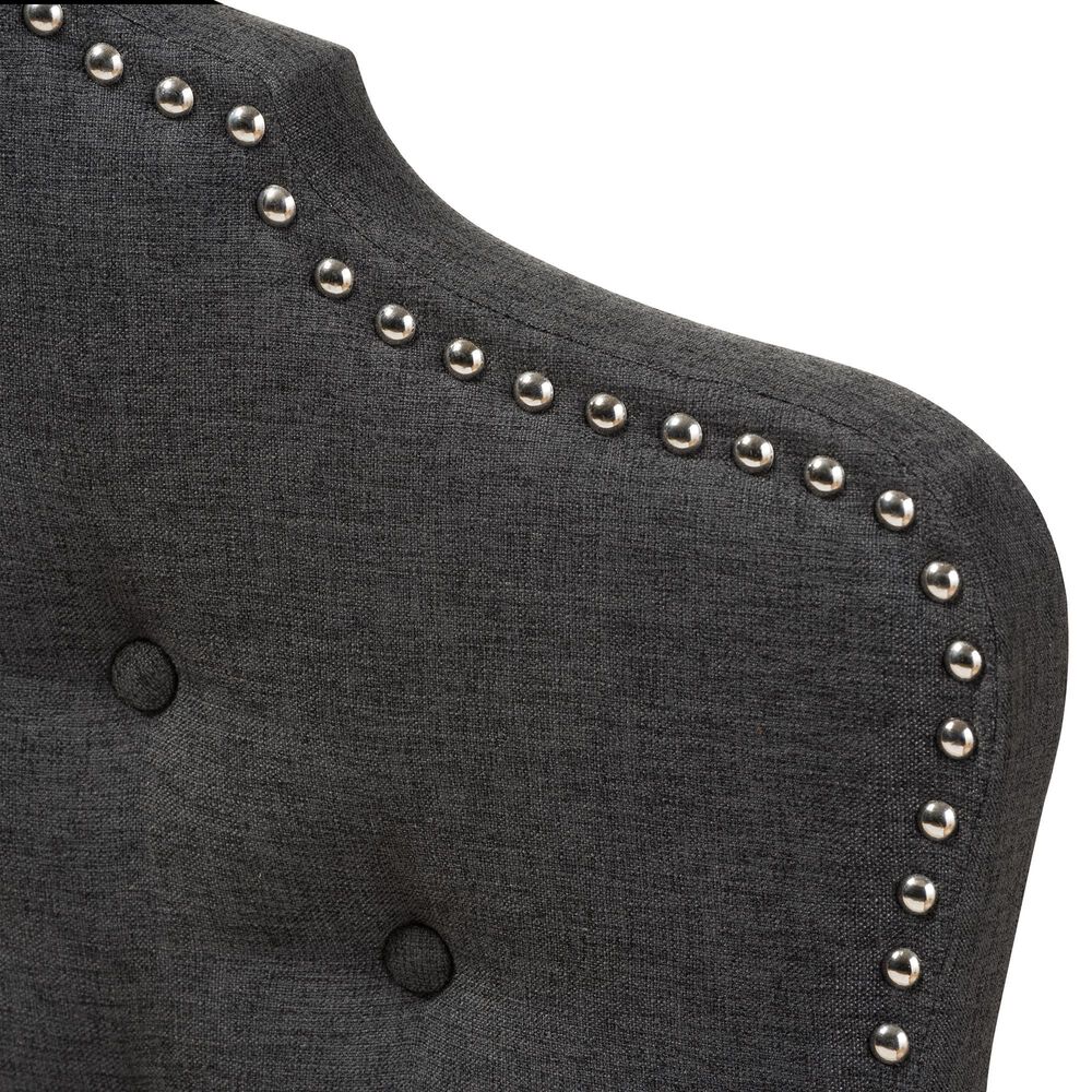 Baxton Studio Hilda Queen Upholstered Panel Headboard in Dark Grey, , large