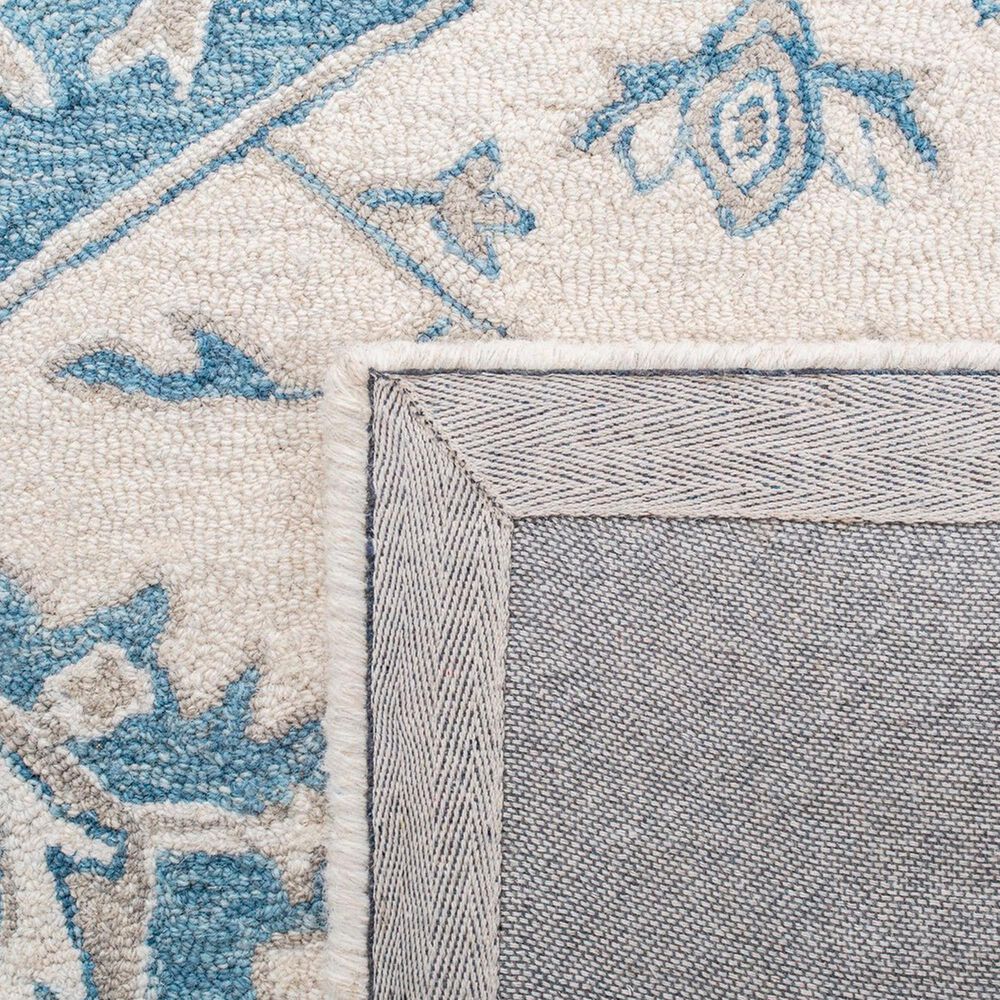 Safavieh Micro-Loop MLP213M 5&#39; Square Ivory and Blue Area Rug, , large