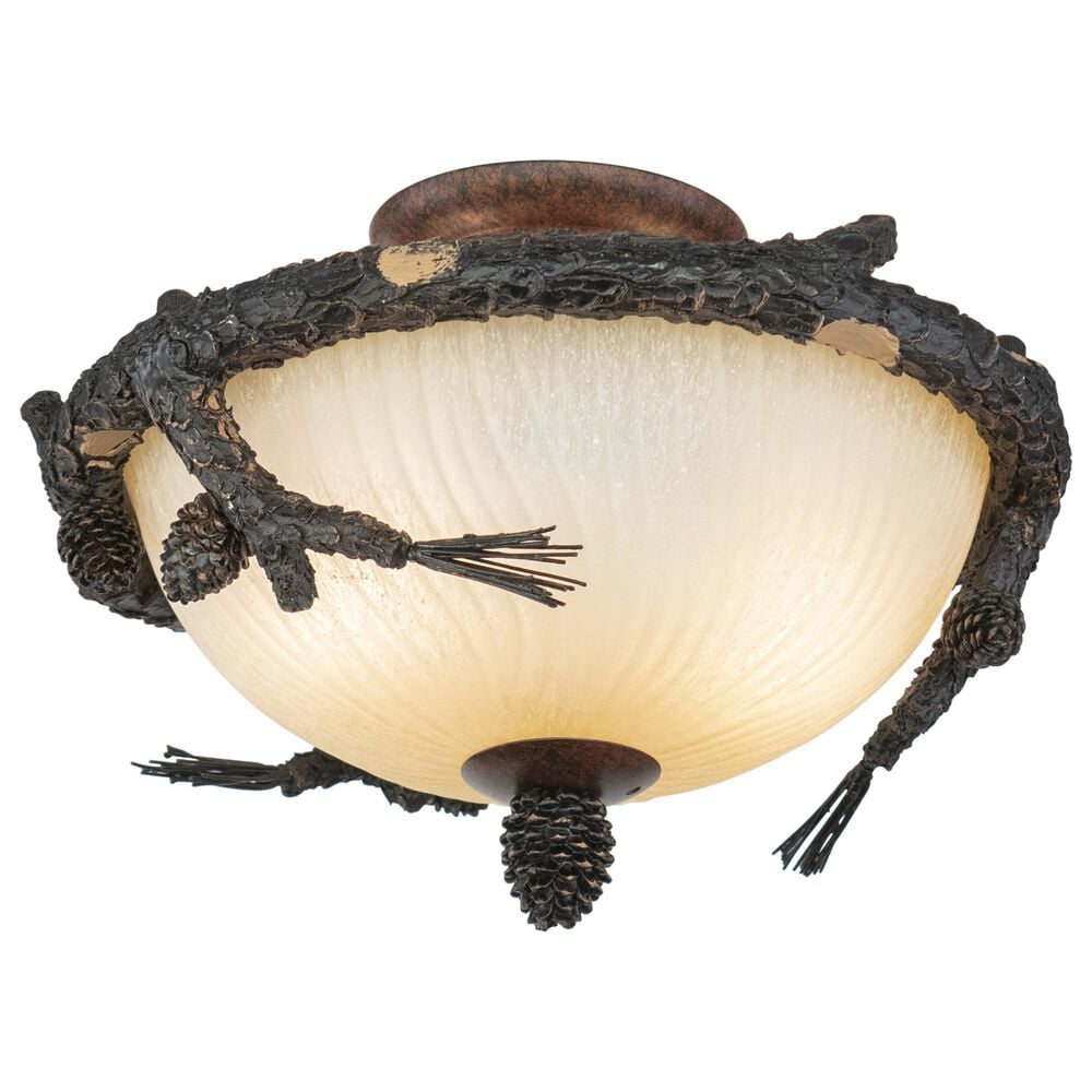 Vaxcel Ceiling Fan Light Kit or 2-Light Semi Flush Mount in Weathered Patina, , large