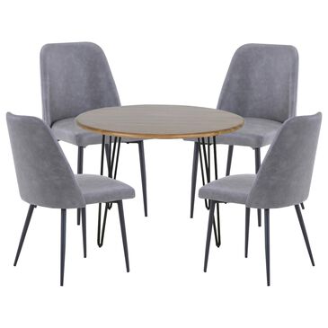 Waltham Brennan and Maddox 5-Piece Round Dining Set in Black and Golden Brown, , large
