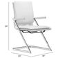 Zuo Modern Lider Plus Conference Chair in White and Silver (Set of 2), , large