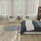 Nourison Courtyard Ivory and Blue 4" Round Indoor/Outdoor Area Rug, , large
