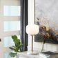 Maple and Jade Metallic Stem and Marble Base Table Lamp in White and Gold, , large
