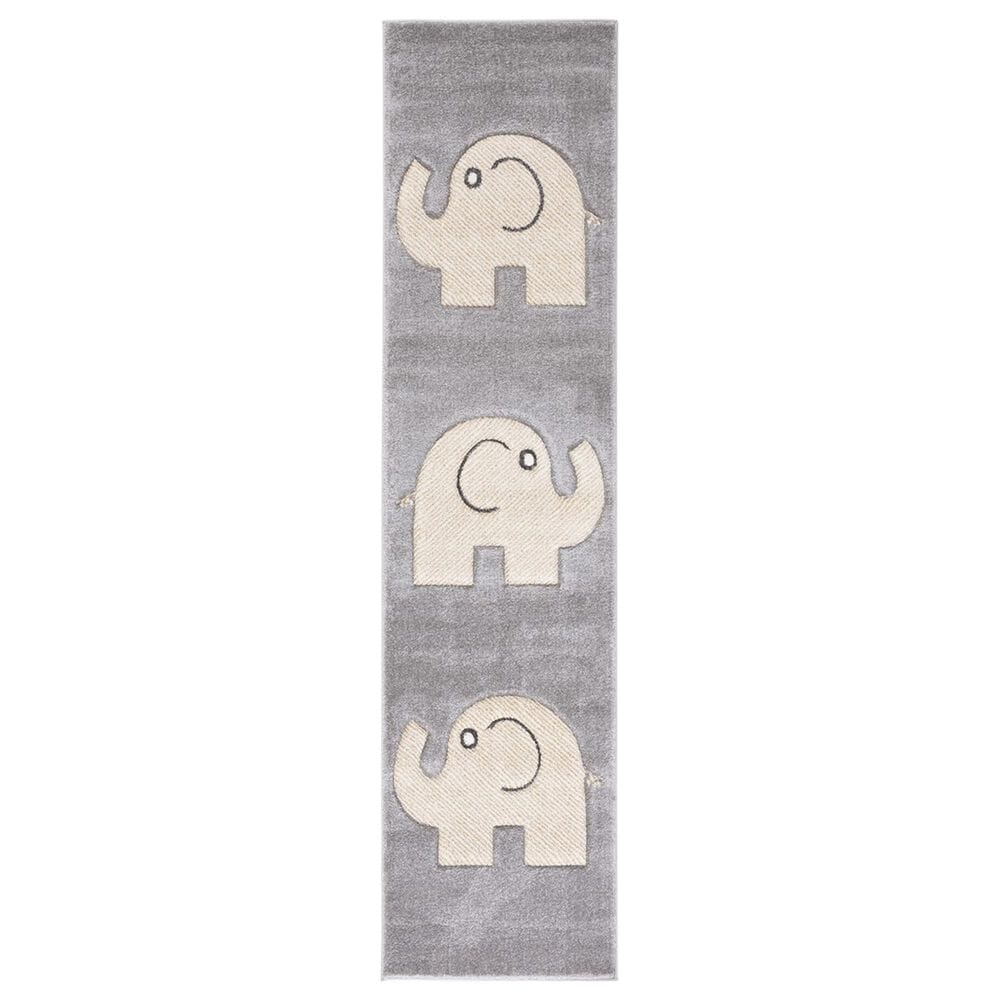 Safavieh Carousel CRK165 2" x 8" Grey and Ivory Kids Runner, , large