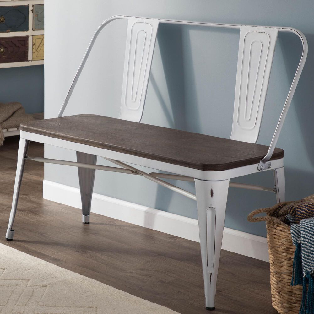 Lumisource Oregon Bench in Espresso and White, , large