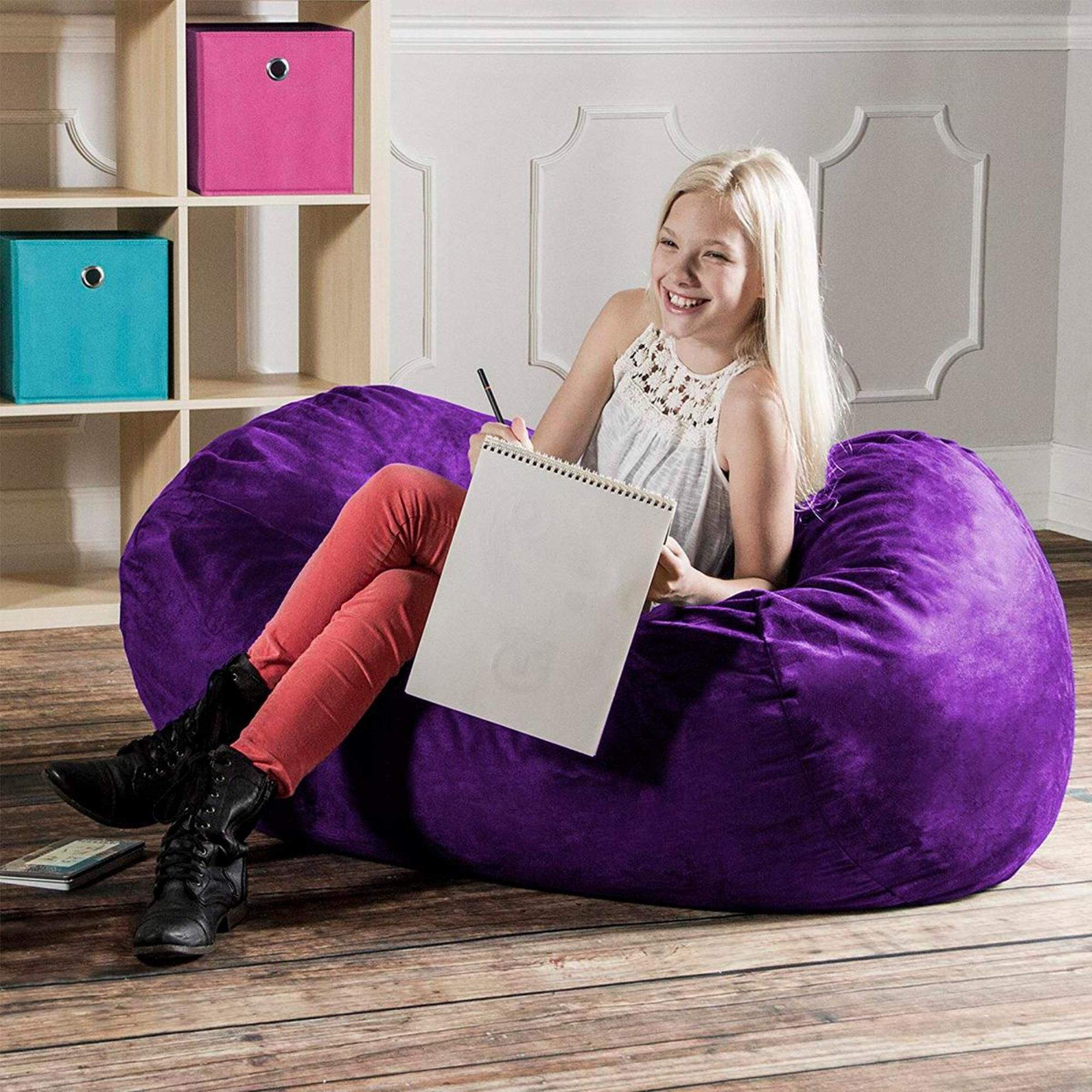 Jaxx 4' Lounger Bean Bag in Grape