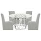 Mayberry Hill Merlin and Nero 5-Piece Round Dining Set in Clear and Chrome, , large
