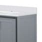 Lexora Home Ziva 30" Single Bathroom Vanity in Dark Grey with 2 cm White Quartz Top and Rectangular Sink, , large