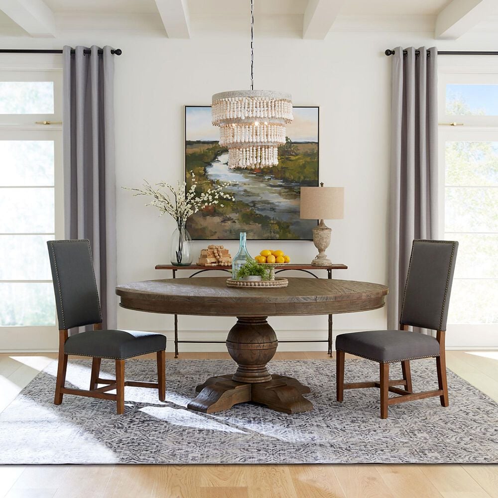 Home Trends &amp; Design Colonial Plantation 48&quot; Dining Table in Weathered Teak - Table Only, , large