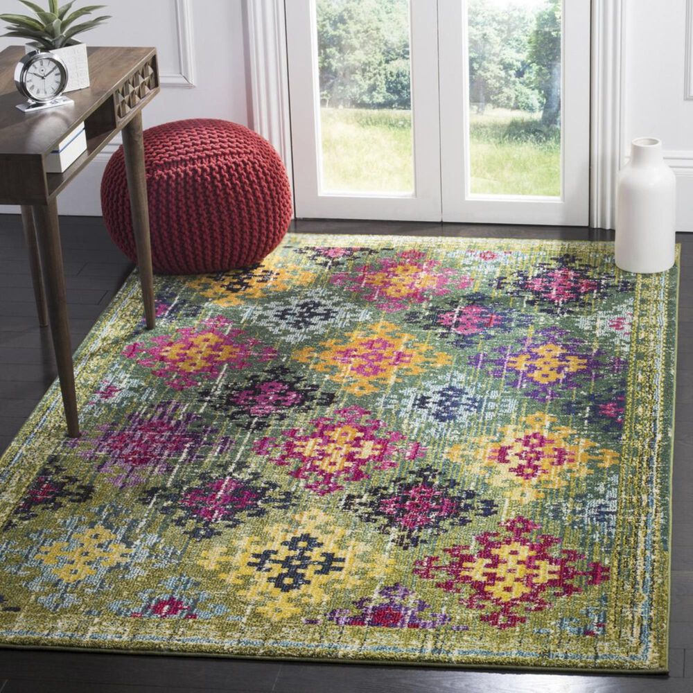 Safavieh Monaco MNC244G 5&#39;1&quot; x 7&#39;7&quot; Green Area Rug, , large
