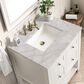 James Martin Vanities Breckenridge 30" Single Bathroom Vanity in Bright White with 3 cm Victorian Silver Quartz Top and Rectangular Sink, , large