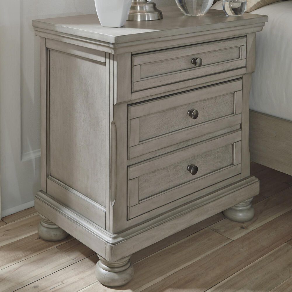 Ashley Lettner 2-Drawer Nightstand in Light Gray, , large